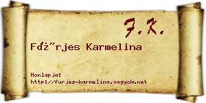 Fürjes Karmelina névjegykártya